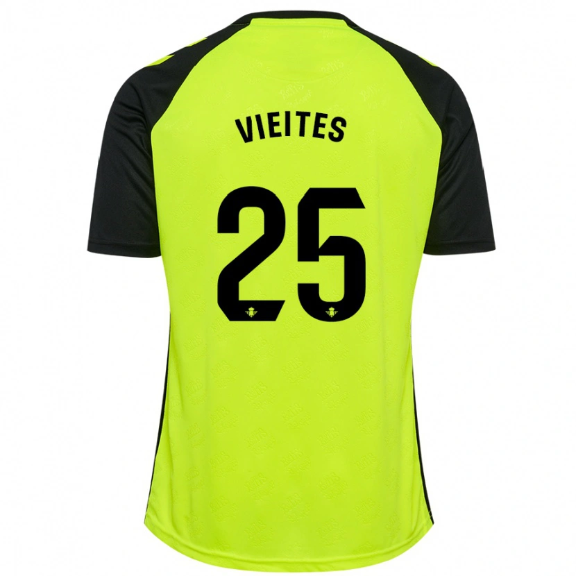 Danxen Kid Fran Vieites #25 Fluorescent Yellow Black Away Jersey 2024/25 T-Shirt