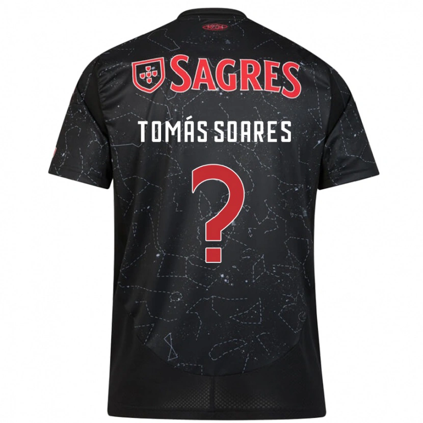 Danxen Kid Tomás Soares #0 Black Red Away Jersey 2024/25 T-Shirt