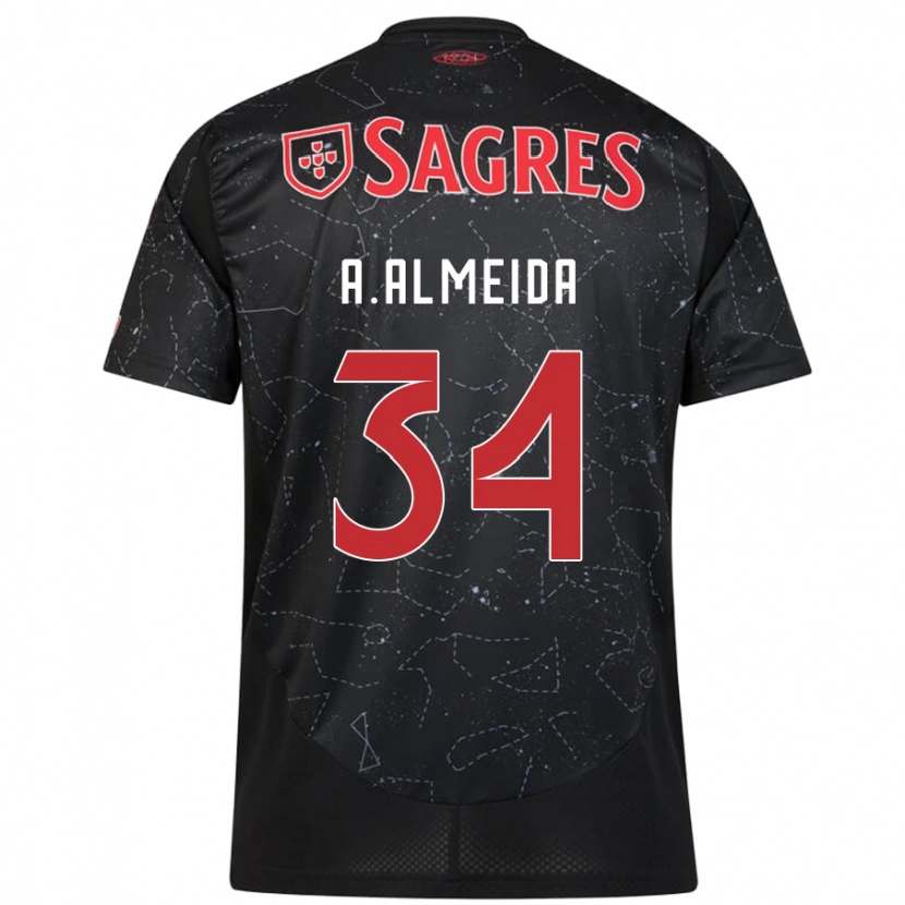 Danxen Kid Andre Almeida #34 Black Red Away Jersey 2024/25 T-Shirt