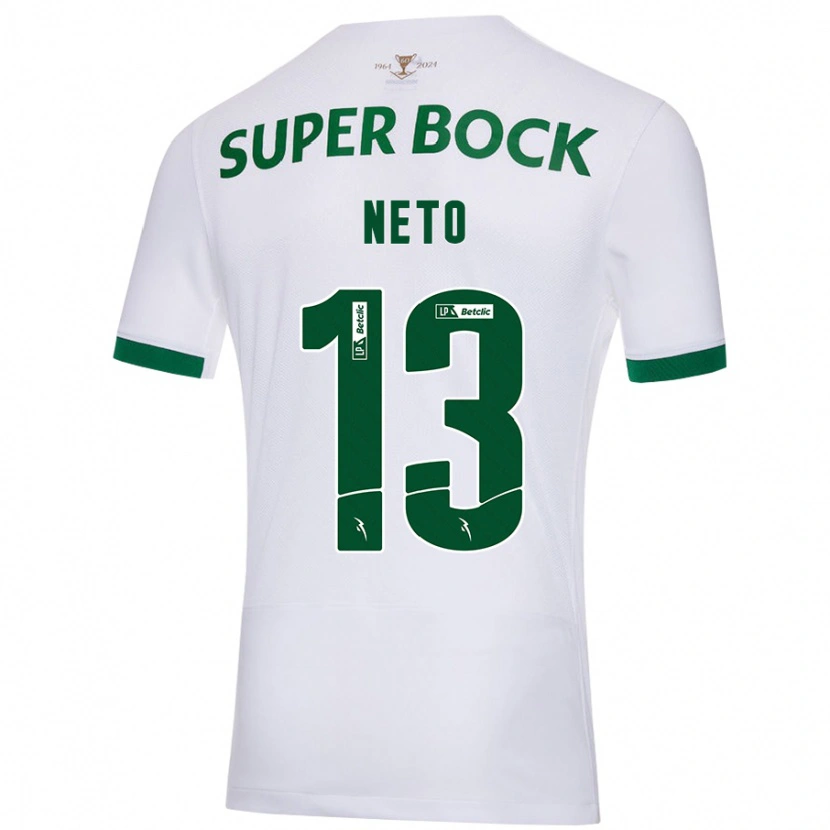 Danxen Kid Luís Neto #13 White Green Away Jersey 2024/25 T-Shirt