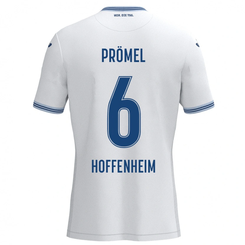 Danxen Kid Grischa Prömel #6 White Blue Away Jersey 2024/25 T-Shirt
