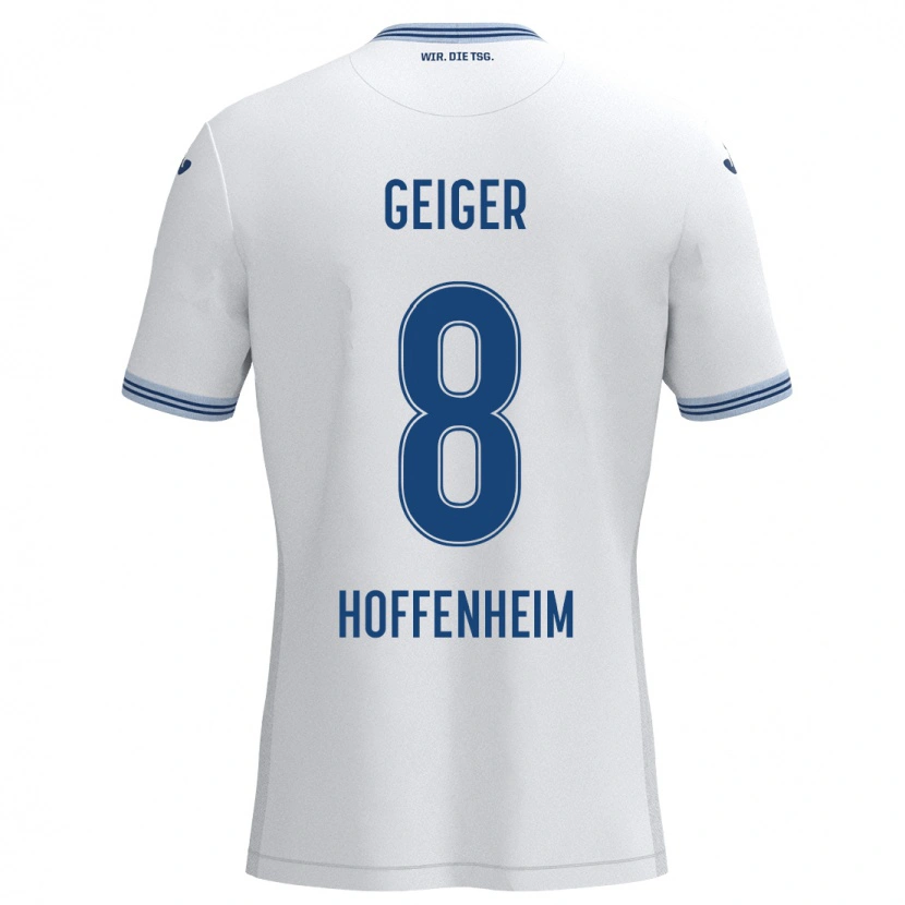 Danxen Kid Dennis Geiger #8 White Blue Away Jersey 2024/25 T-Shirt