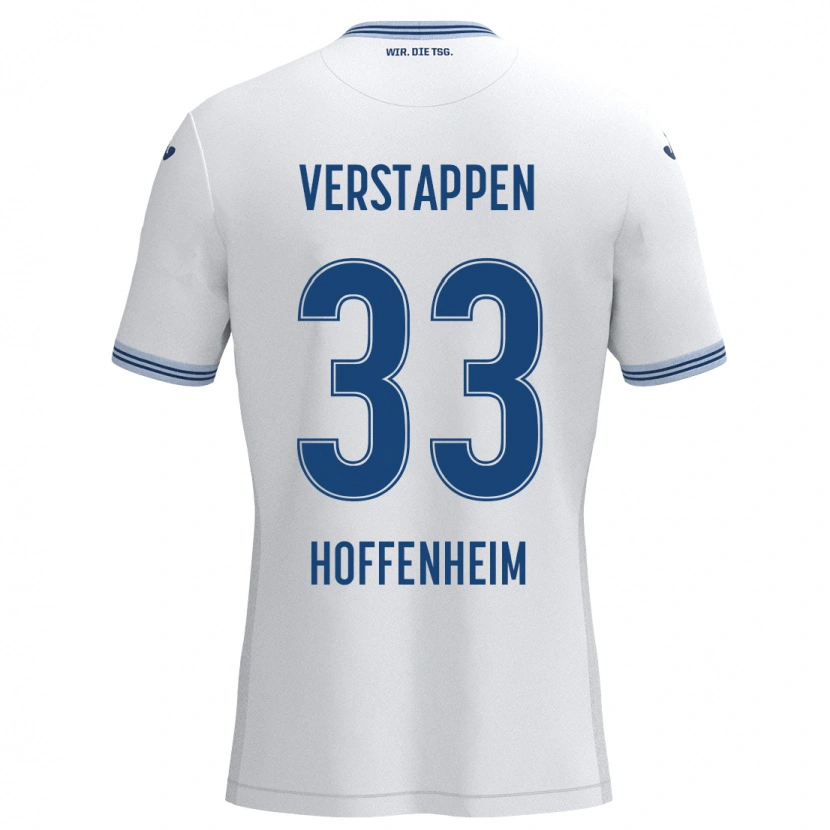 Danxen Kid Eric Verstappen #33 White Blue Away Jersey 2024/25 T-Shirt