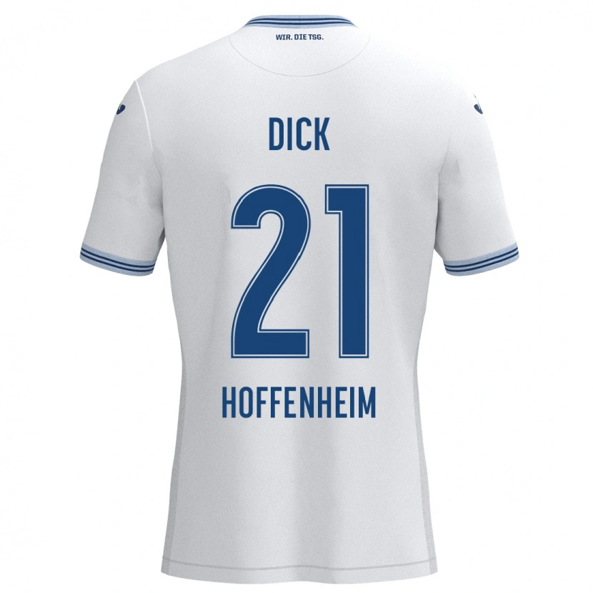 Danxen Kid Laura Dick #21 White Blue Away Jersey 2024/25 T-Shirt