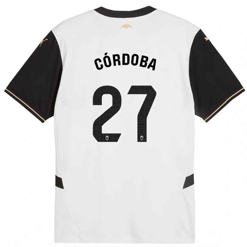 Danxen Men Iker Córdoba #27 White Black Home Jersey 2024/25 T-Shirt