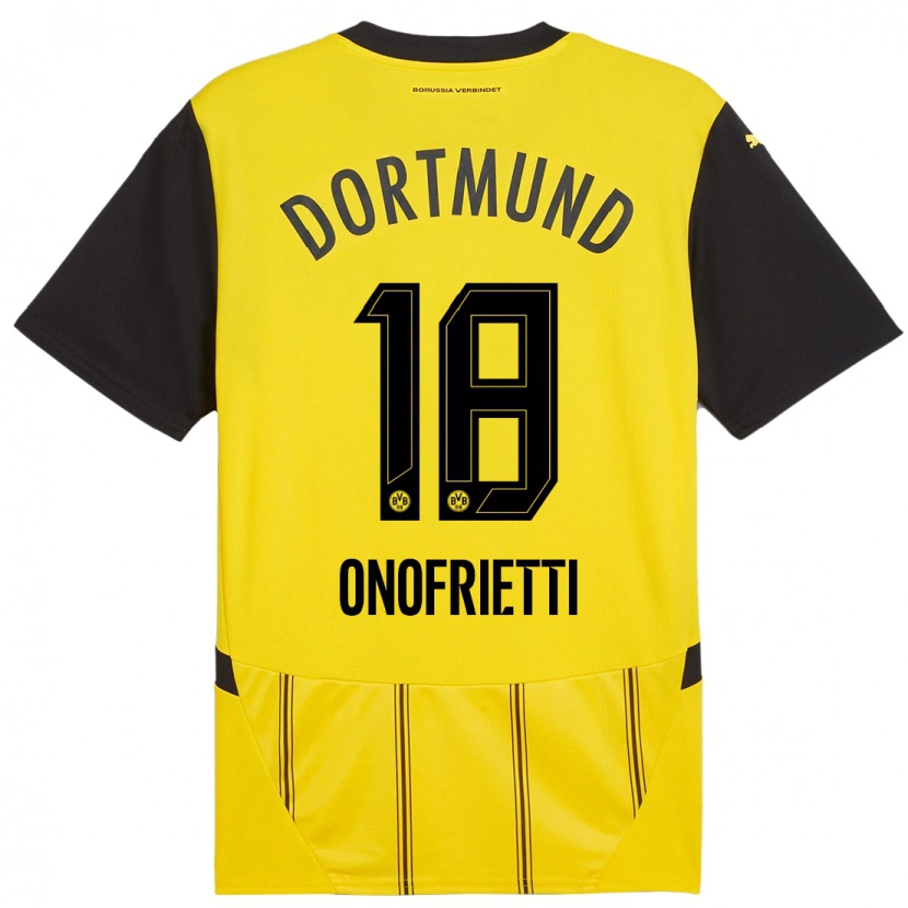 Danxen Men Vincenzo Onofrietti #18 Yellow Black Home Jersey 2024/25 T-Shirt