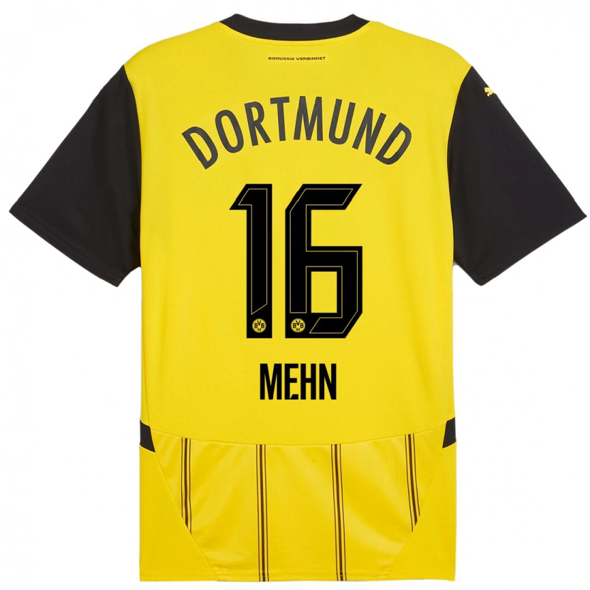Danxen Men Phil Josef Mehn #16 Yellow Black Home Jersey 2024/25 T-Shirt