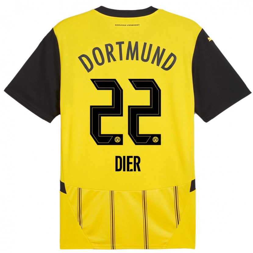 Danxen Men Henrik Dier #22 Yellow Black Home Jersey 2024/25 T-Shirt