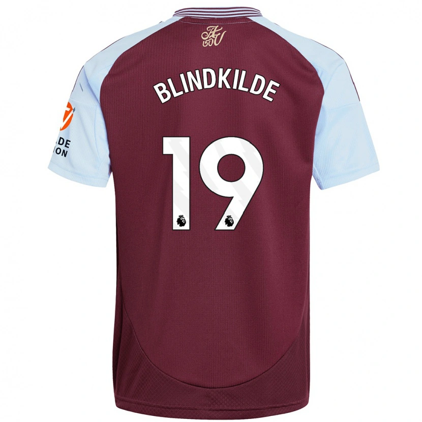 Danxen Men Laura Blindkilde #19 Burgundy Sky Blue Home Jersey 2024/25 T-Shirt