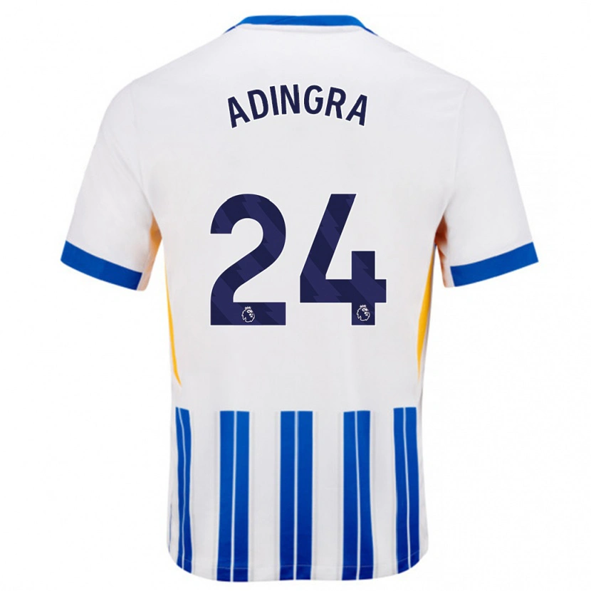 Danxen Men Simon Adingra #24 White Blue Pinstripes Home Jersey 2024/25 T-Shirt