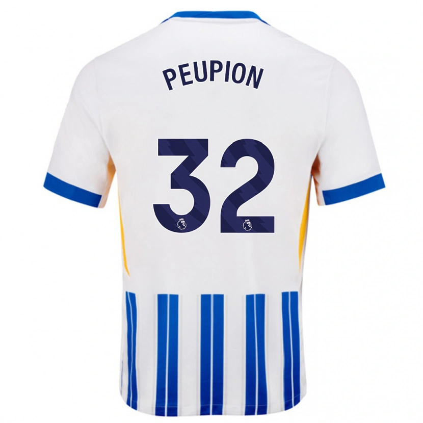 Danxen Men Cameron Peupion #32 White Blue Pinstripes Home Jersey 2024/25 T-Shirt