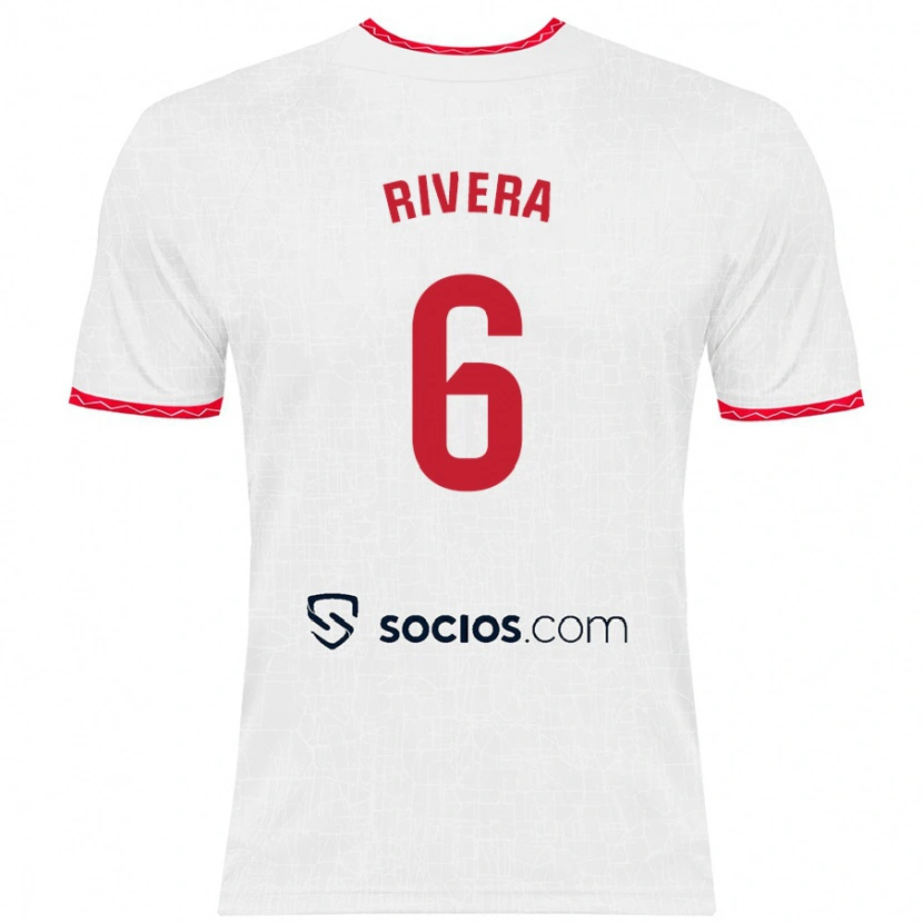 Danxen Men Pablo Rivera #6 White Red Home Jersey 2024/25 T-Shirt
