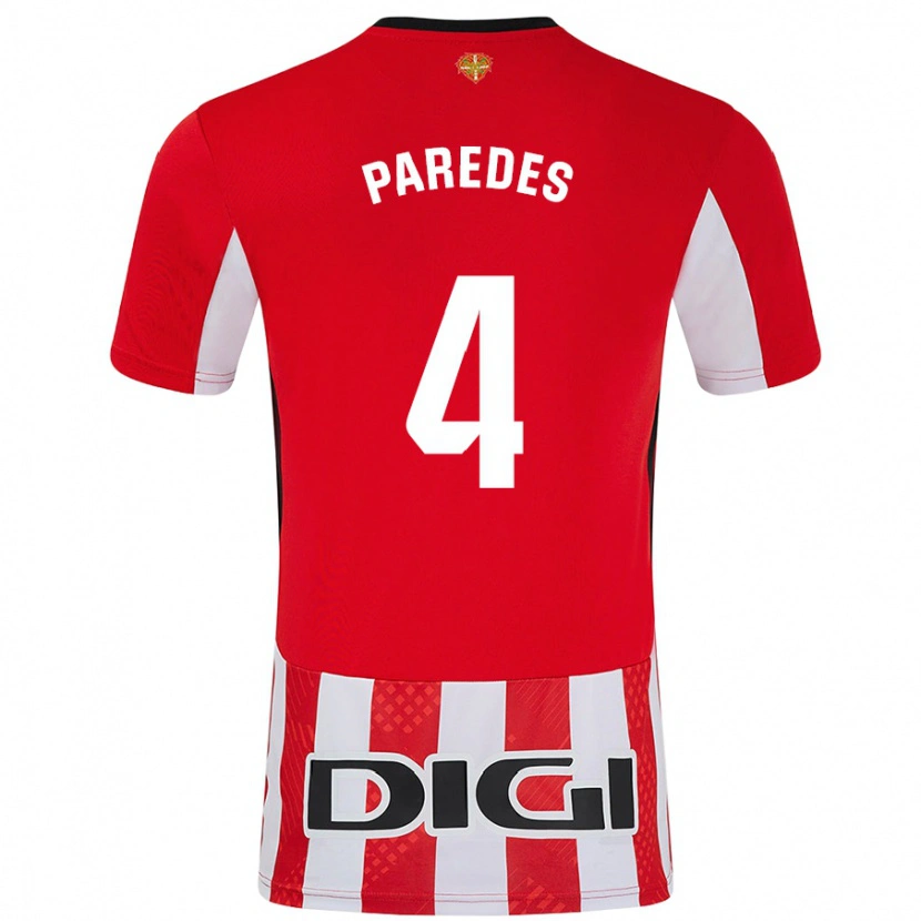 Danxen Men Aitor Paredes #4 Red White Home Jersey 2024/25 T-Shirt