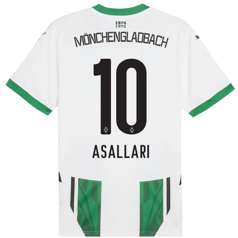Danxen Men Kushtrim Asallari #10 White Green Home Jersey 2024/25 T-Shirt