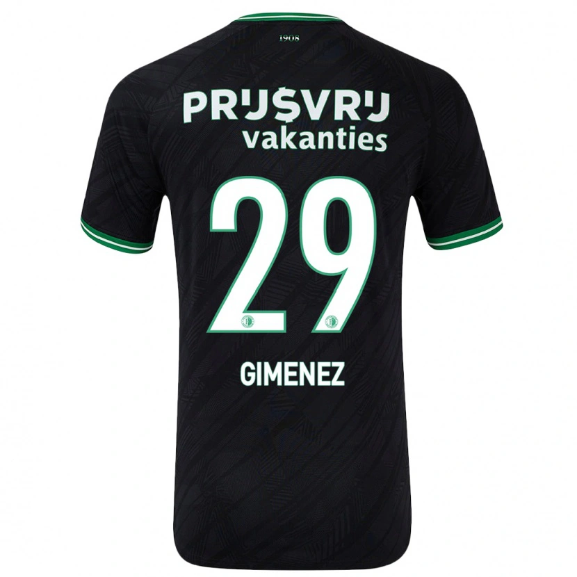Danxen Men Santiago Gimenez #29 Black Green Away Jersey 2024/25 T-Shirt