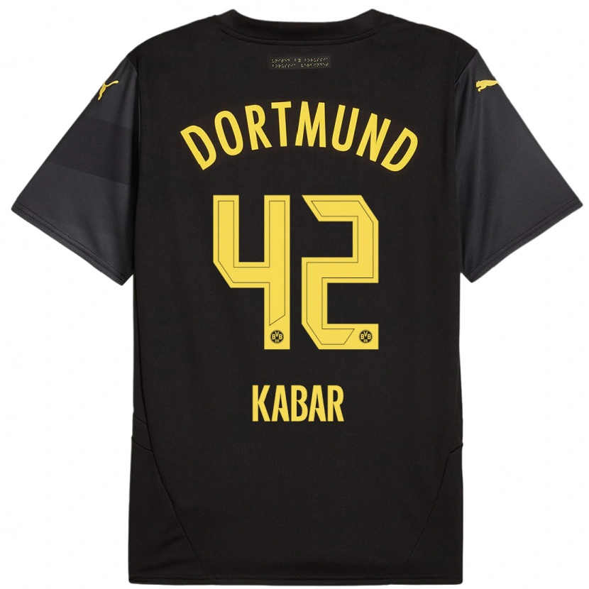 Danxen Men Almugera Kabar #42 Black Yellow Away Jersey 2024/25 T-Shirt