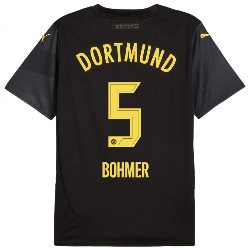 Danxen Men Tim Bohmer #5 Black Yellow Away Jersey 2024/25 T-Shirt