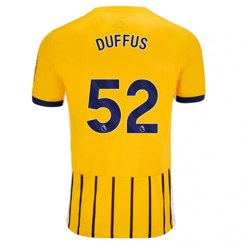 Danxen Men Josh Duffus #52 Gold Blue Pinstripes Away Jersey 2024/25 T-Shirt