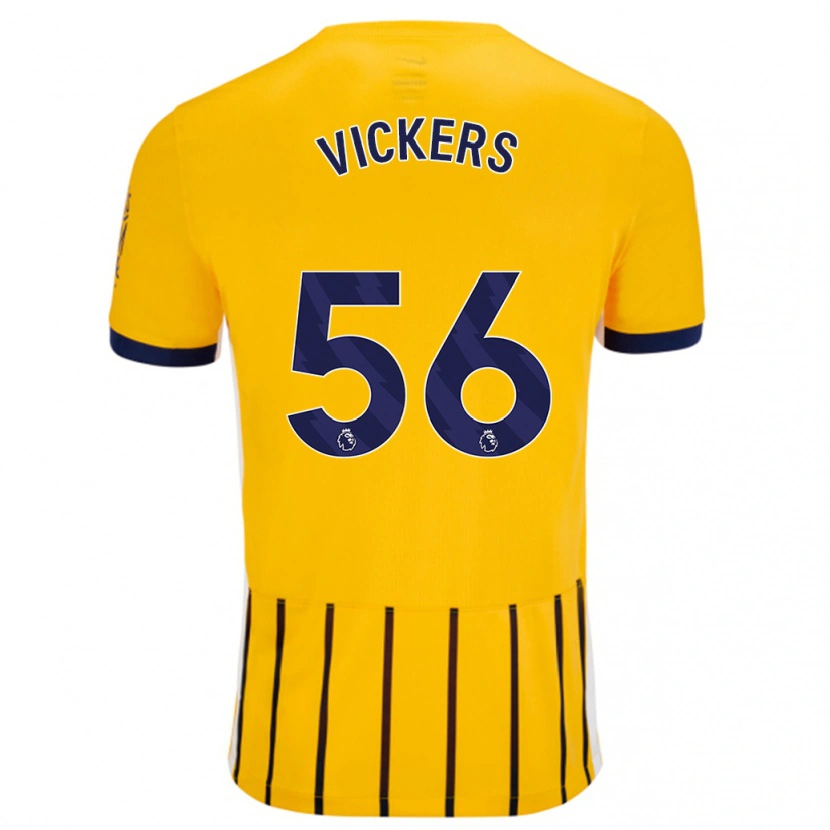 Danxen Men Caylan Vickers #56 Gold Blue Pinstripes Away Jersey 2024/25 T-Shirt