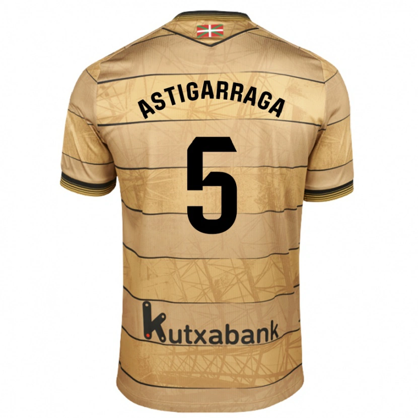 Danxen Men Eneko Astigarraga #5 Brown Away Jersey 2024/25 T-Shirt