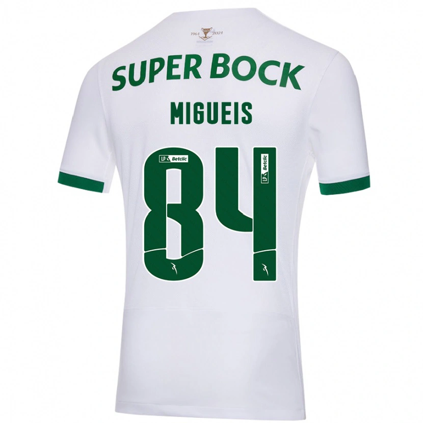 Danxen Men Pedro Miguéis #84 White Green Away Jersey 2024/25 T-Shirt