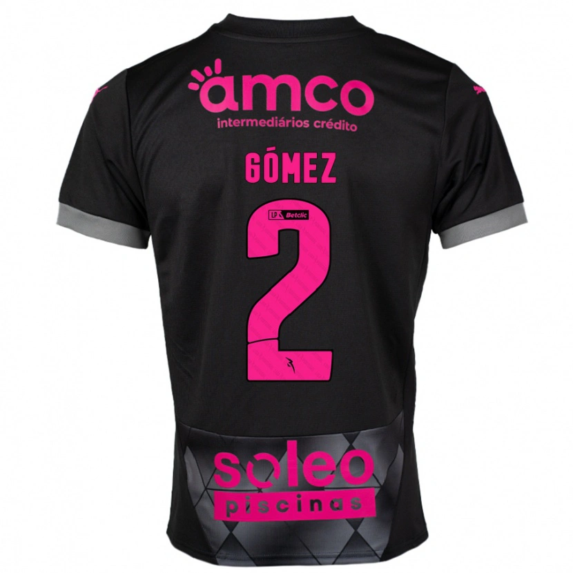 Danxen Men Víctor Gómez #2 Black Pink Away Jersey 2024/25 T-Shirt