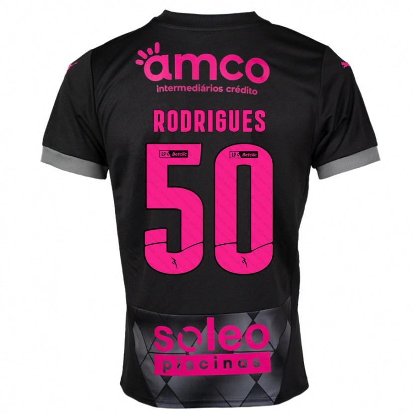 Danxen Men Diego Rodrigues #50 Black Pink Away Jersey 2024/25 T-Shirt