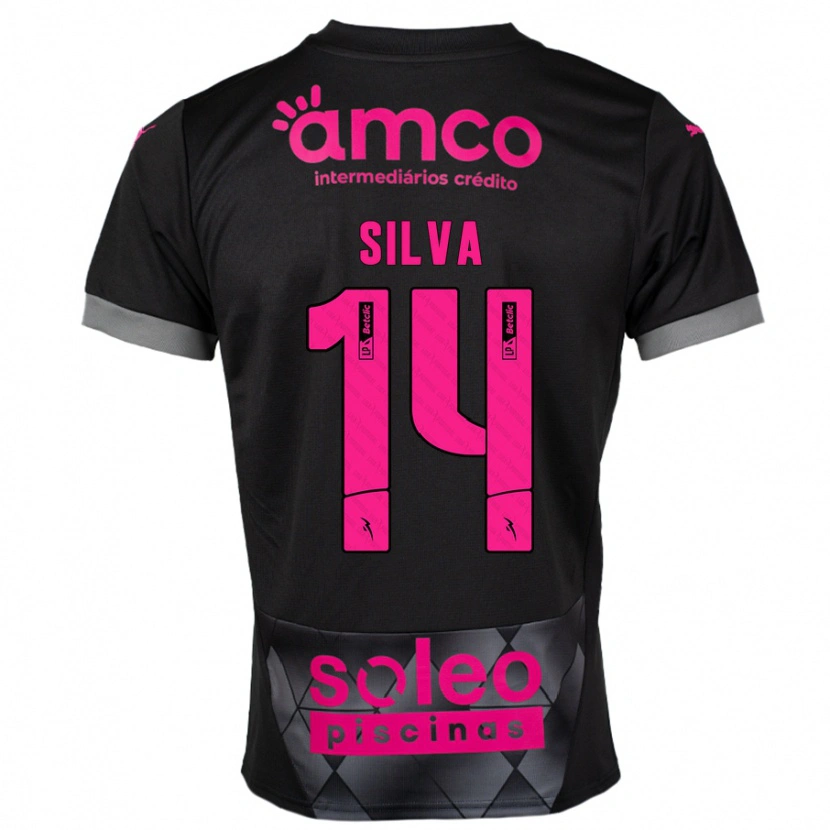 Danxen Men Dolores Silva #14 Black Pink Away Jersey 2024/25 T-Shirt