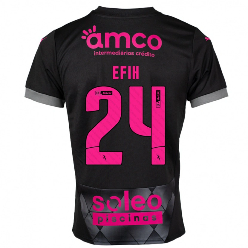 Danxen Men Peace Efih #24 Black Pink Away Jersey 2024/25 T-Shirt