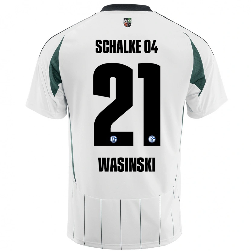 Danxen Men Martin Wasinski #21 White Green Away Jersey 2024/25 T-Shirt