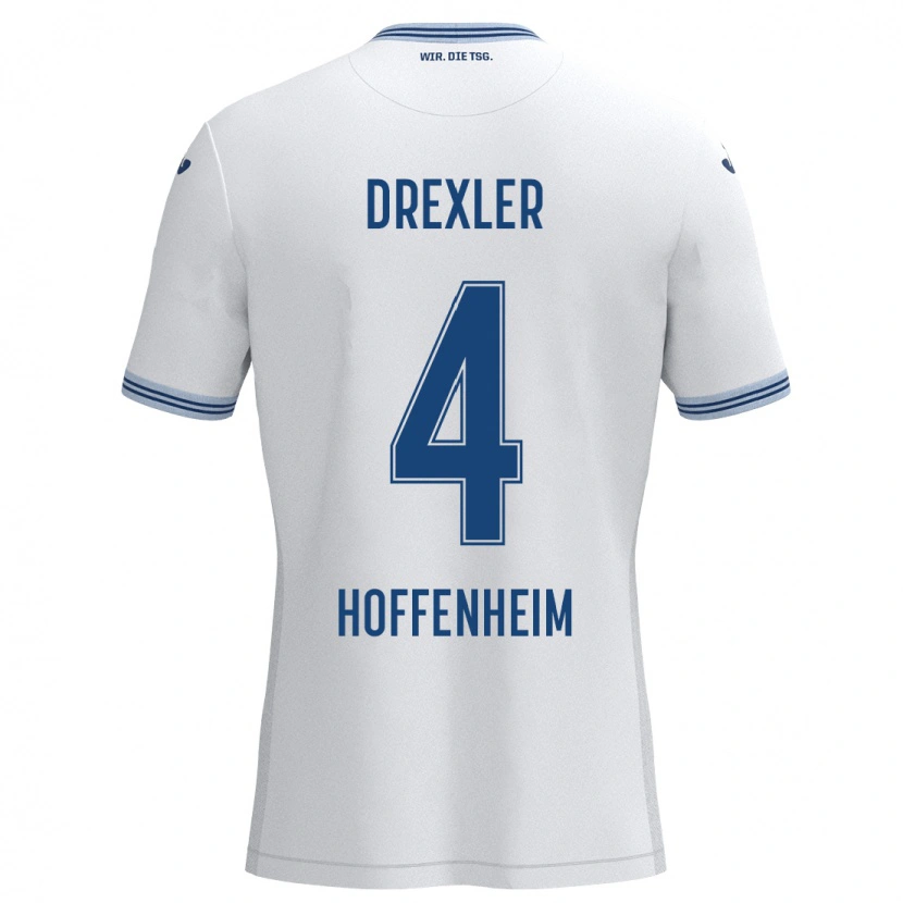 Danxen Men Tim Drexler #4 White Blue Away Jersey 2024/25 T-Shirt