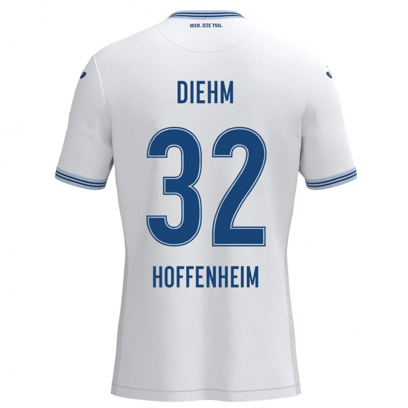 Danxen Men Vanessa Diehm #32 White Blue Away Jersey 2024/25 T-Shirt
