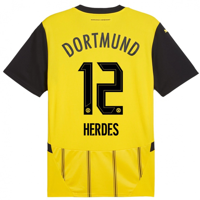 Danxen Women Leon Herdes #12 Yellow Black Home Jersey 2024/25 T-Shirt
