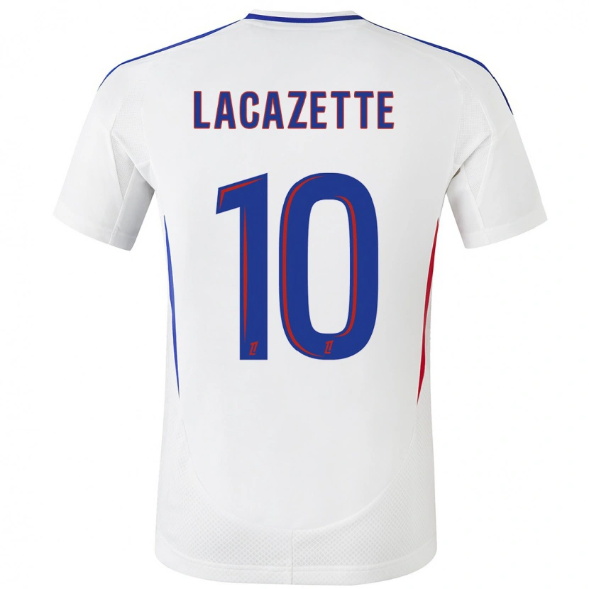 Danxen Women Alexandre Lacazette #10 White Blue Home Jersey 2024/25 T-Shirt
