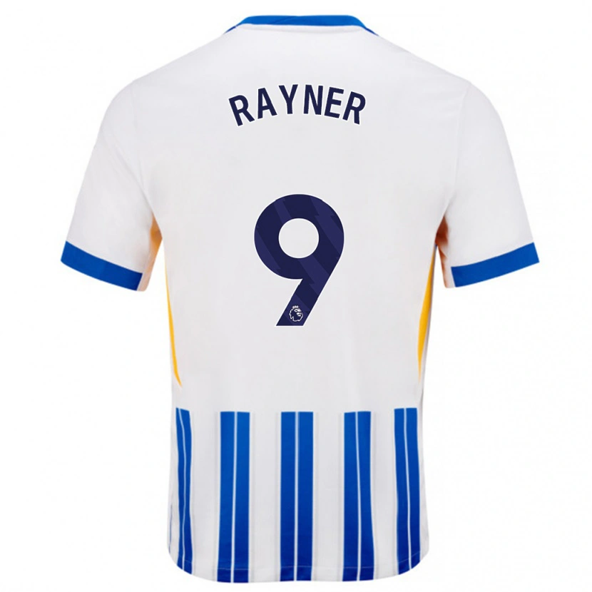 Danxen Women Rebecca Rayner #9 White Blue Pinstripes Home Jersey 2024/25 T-Shirt