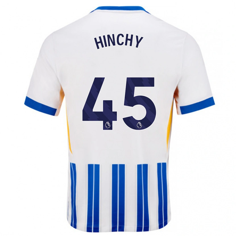 Danxen Women Jack Hinchy #45 White Blue Pinstripes Home Jersey 2024/25 T-Shirt