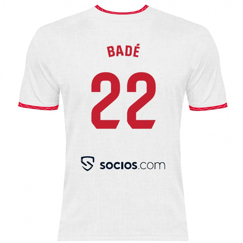 Danxen Women Loïc Badé #22 White Red Home Jersey 2024/25 T-Shirt