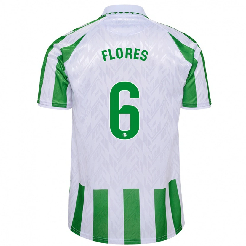 Danxen Women Mateo Flores #6 Green White Stripes Home Jersey 2024/25 T-Shirt