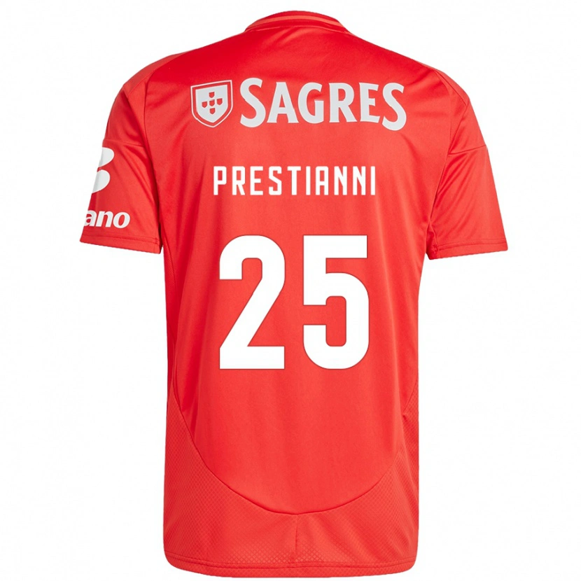 Danxen Women Gianluca Prestianni #25 Red White Home Jersey 2024/25 T-Shirt