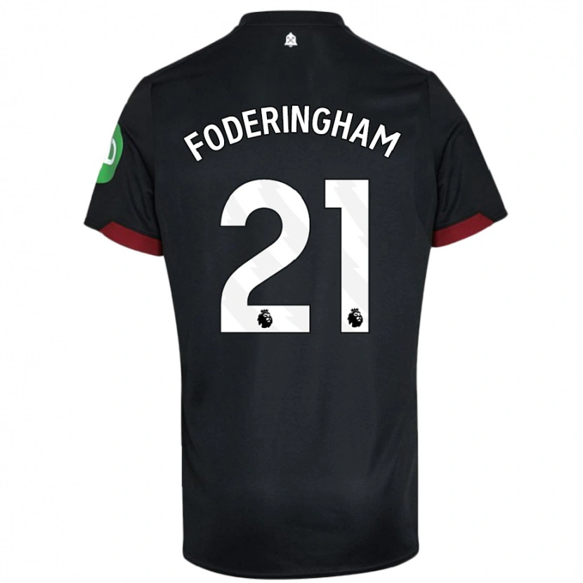 Danxen Women Wes Foderingham #21 Black White Away Jersey 2024/25 T-Shirt