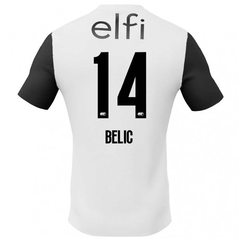 Danxen Women Kristijan Belic #14 White Black Away Jersey 2024/25 T-Shirt