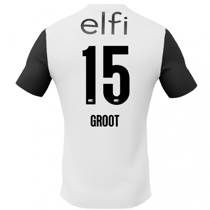 Danxen Women Pleun Groot #15 White Black Away Jersey 2024/25 T-Shirt
