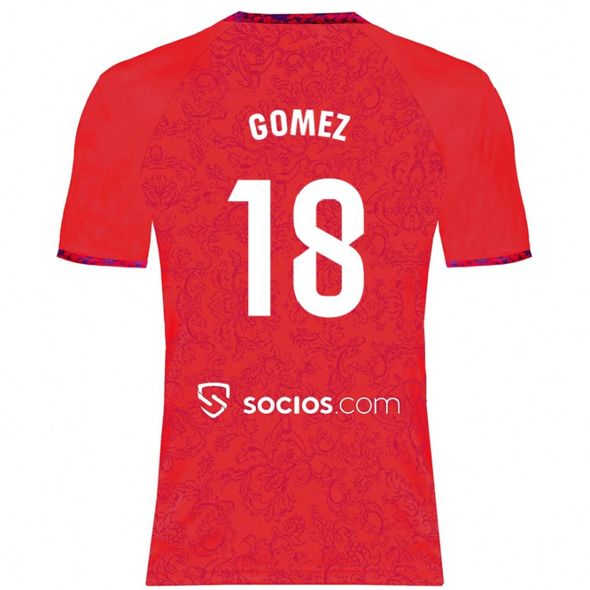 Danxen Women Raúl Gómez #18 Red Away Jersey 2024/25 T-Shirt
