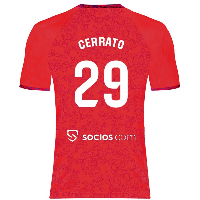 Danxen Women Alba Cerrato #29 Red Away Jersey 2024/25 T-Shirt