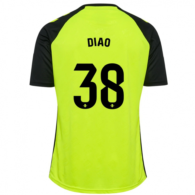 Danxen Women Assane Diao #38 Fluorescent Yellow Black Away Jersey 2024/25 T-Shirt