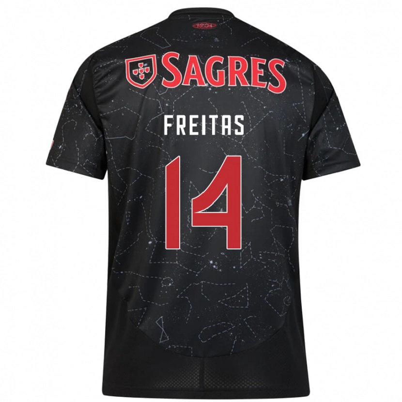 Danxen Women Tiago Freitas #14 Black Red Away Jersey 2024/25 T-Shirt