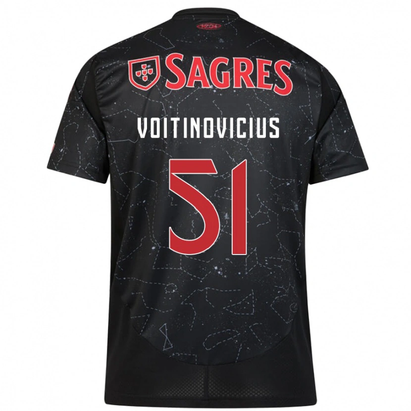 Danxen Women Arnas Voitinovicius #51 Black Red Away Jersey 2024/25 T-Shirt