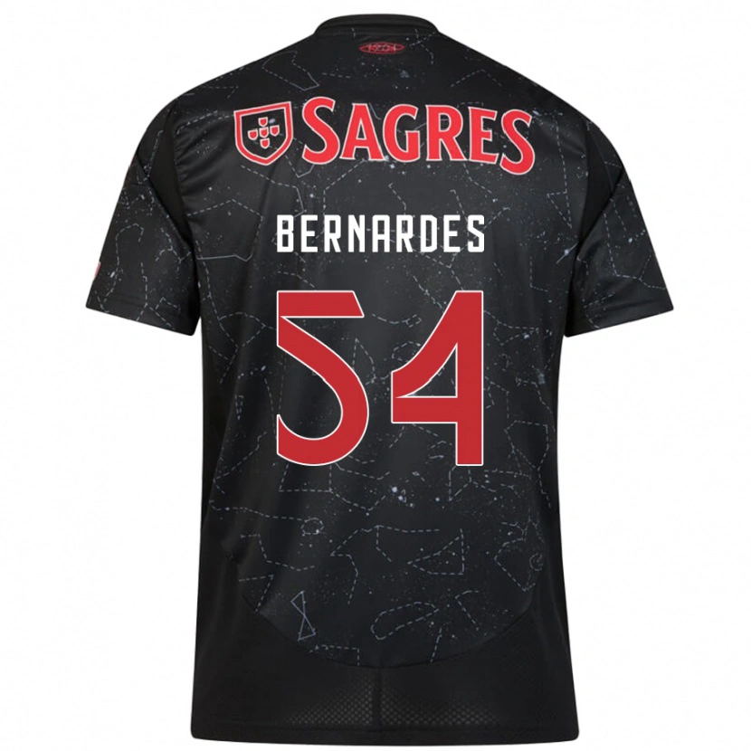 Danxen Women Bernardes #54 Black Red Away Jersey 2024/25 T-Shirt