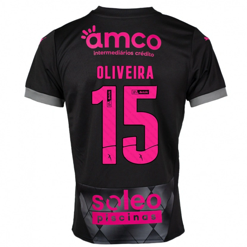 Danxen Women Paulo Oliveira #15 Black Pink Away Jersey 2024/25 T-Shirt