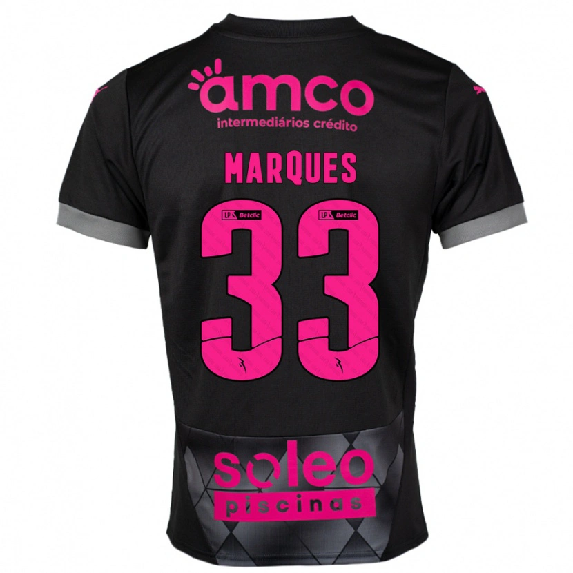 Danxen Women João Marques #33 Black Pink Away Jersey 2024/25 T-Shirt